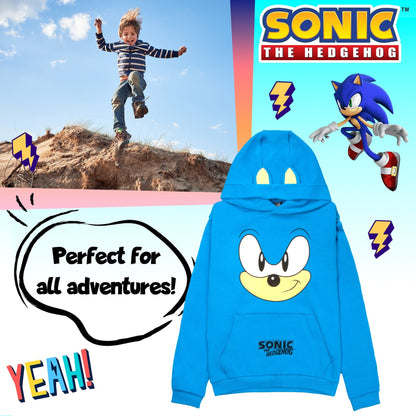 Sweat à capuche Sonic – THE HEDGEHOG Boys – 100% Cotton Hooded