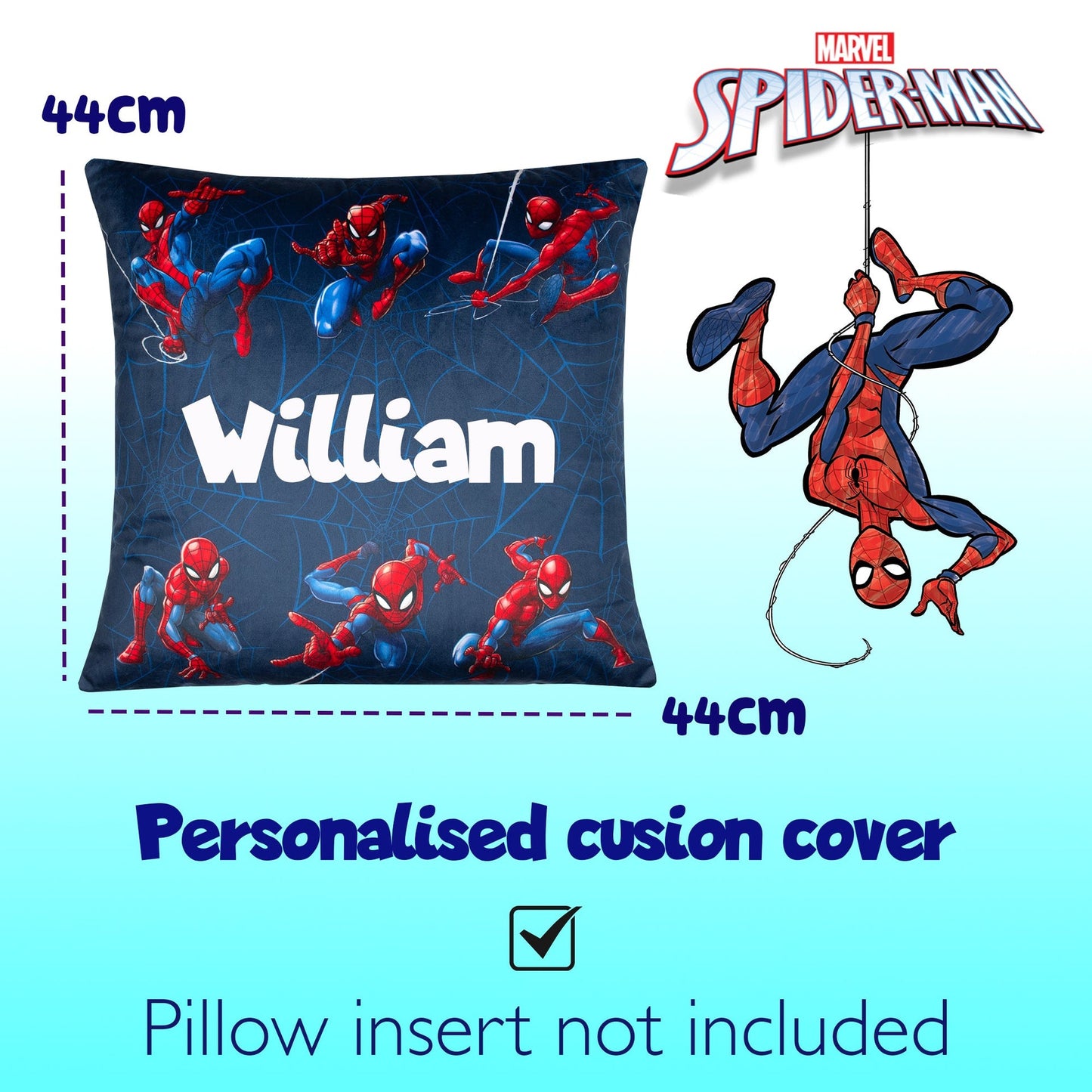 Housse de coussin Spider-Man – Marvel Spider-Man 44 x 44 cm Super Soft Pillow Case for Boys Bedroom Home Décor Gift for Boys