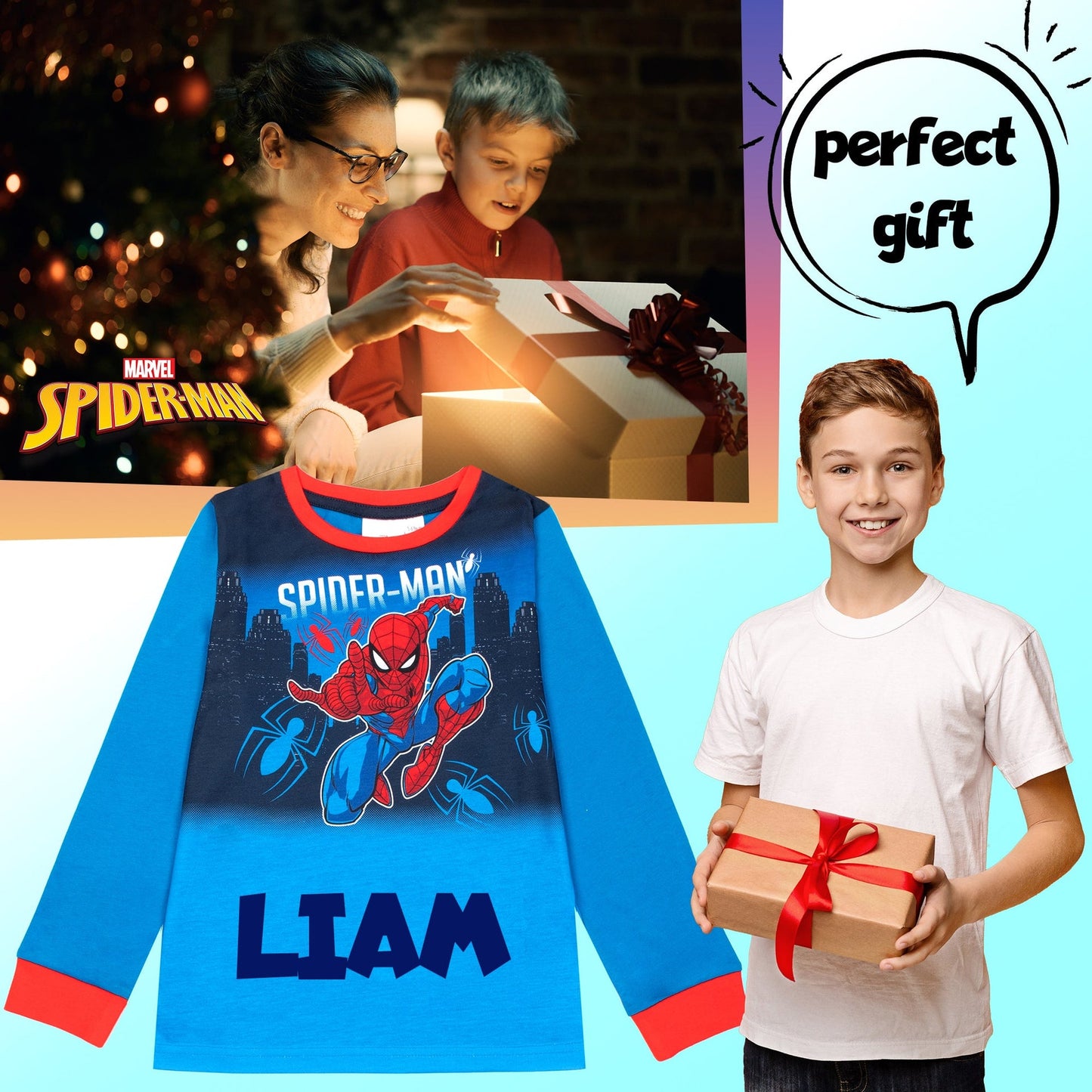 Pyjama – Marvel Spider-Man Christmas -bleu