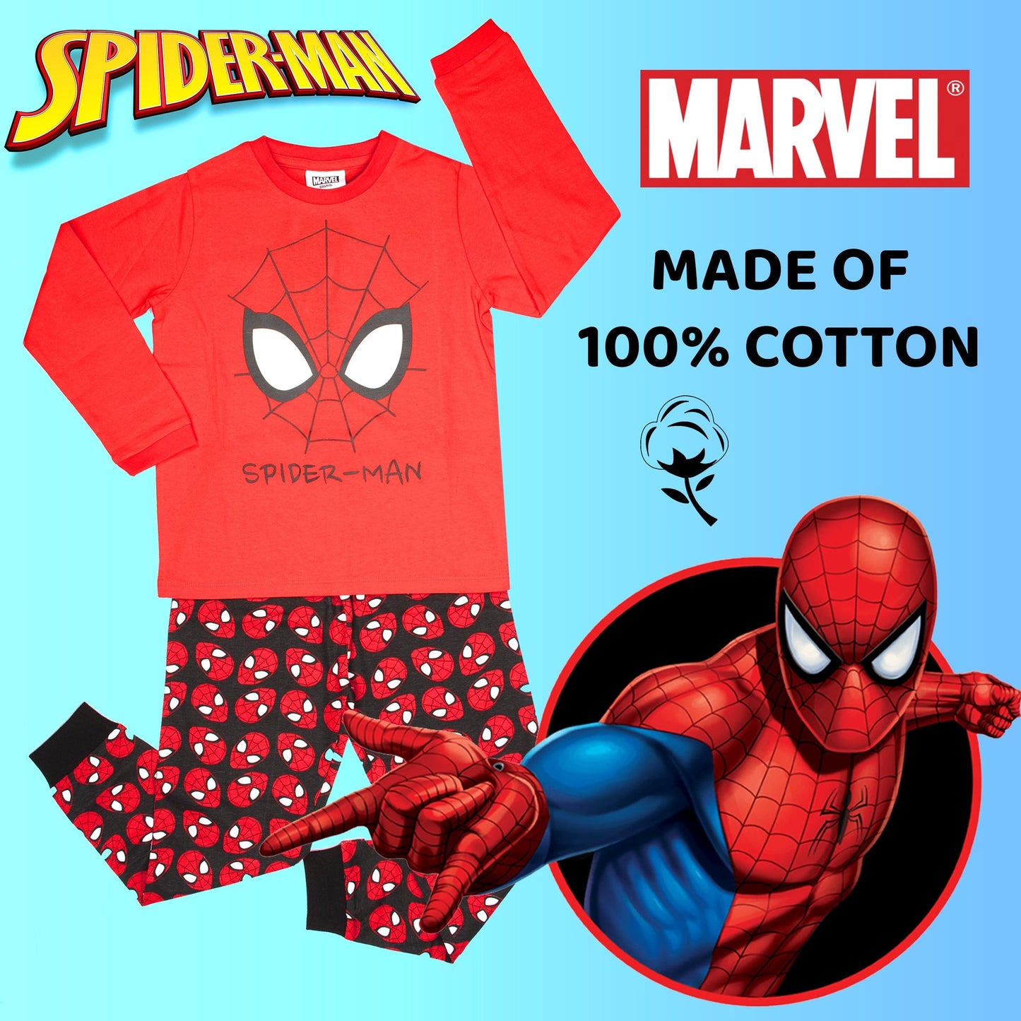 Pyjama – Spider-Man – rouge