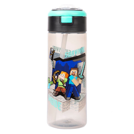 Minecraft Bottle – 700ml Straw Bottle – Steve & Alex