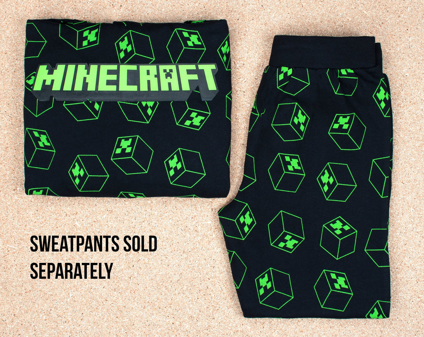 Sweat à capuche Minecraft – Creeper Pattern – noir