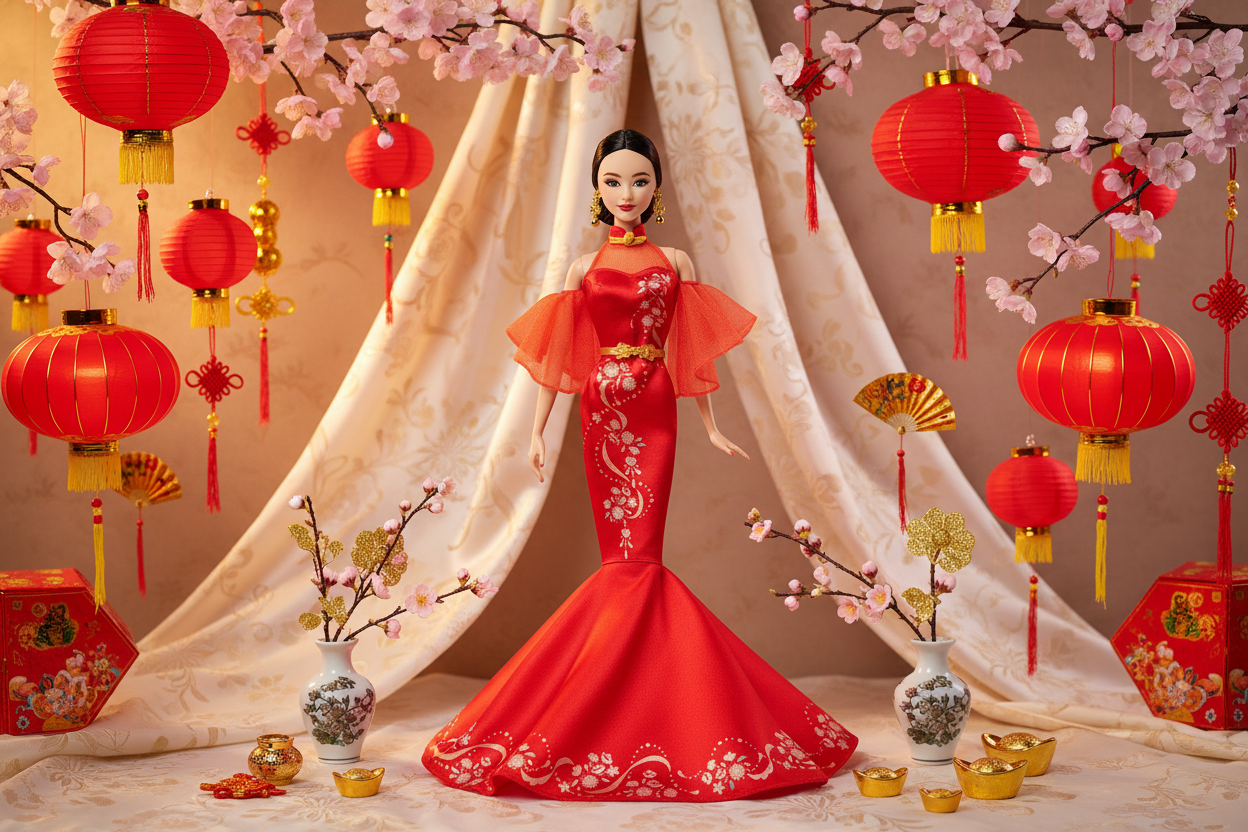 Barbie Signature poupée Lunar New Year with Qipao Dress