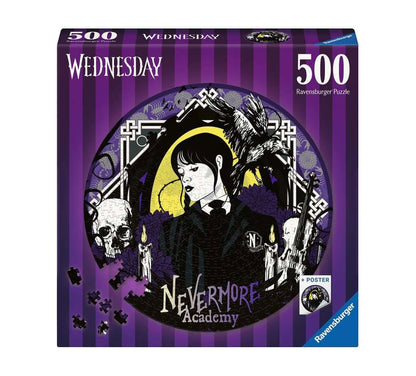 puzzle rond mercredi nevermore academy ravensburger