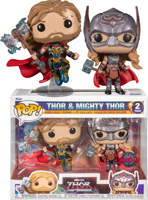 THOR LOVE & THUNDER POP 2 Pack Thor et Mighty Thor