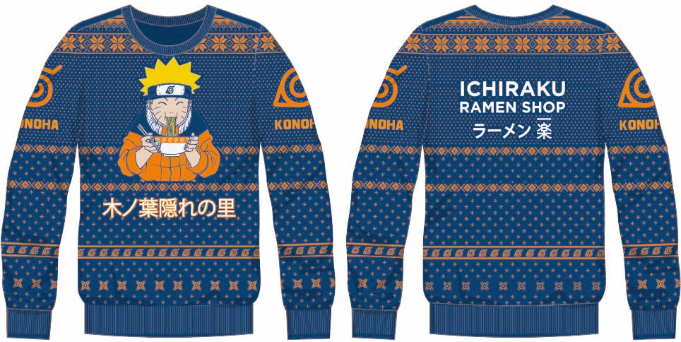 NARUTO Ichiraku Ramen Shop Pull de Noël Homme (M)