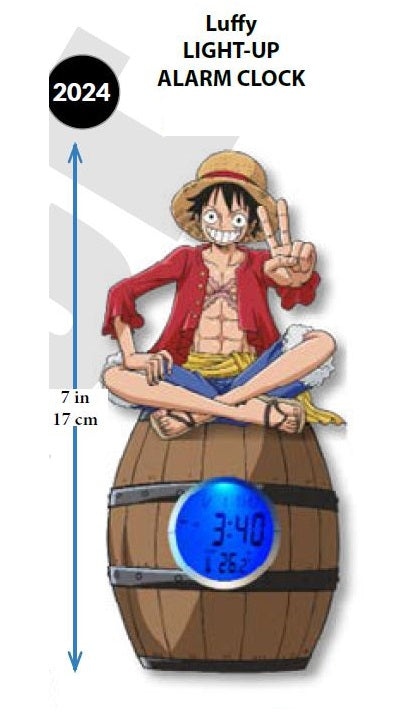 ONE PIECE Luffy sur Tonneau Réveil Lumineux LED 17 cm